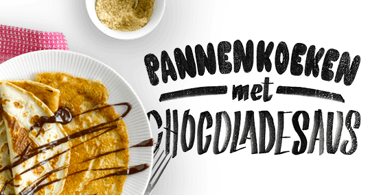 Pannenkoeken met chocoladesaus
