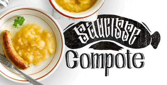 Saucisse et compote de pommes